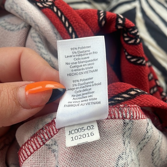 Lularoe Cassie Pencil Skirt Nautical Ropes Red Medium - Picture 5 of 5